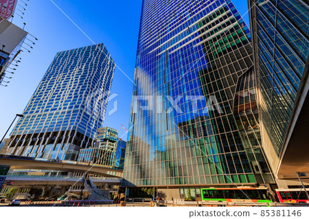 Tokyo Shibuya Station East Exit Cityscape Shibuya Scramble Square and Shibuya Stream 85381146