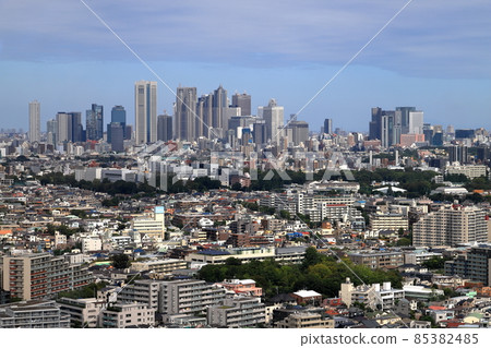 Tokyo cityscape from Sangenjaya Carrot Tower observation lobby Tokyo cityscape from Sangenjaya Carrot Tower observation lobby 85382485