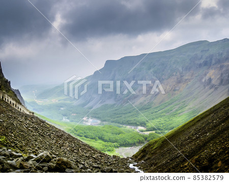 U-Shaped valley in Antu, China, Antu County, Jilin Province, China 85382579