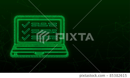 Laptop with checkmark or tick notificatione. Approved choice. Accept or approve checkmark. Vector illustration Laptop with checkmark or tick notificatione. Approved choice. Accept or approve checkmark. Vector illustration 85382615