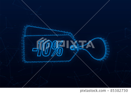 10 percent OFF Sale Discount tag. Discount offer price tag. 10 percent discount promotion flat icon with long shadow. Vector stock illustration 85382730