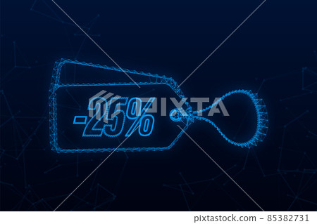 25 percent OFF Sale Discount tag. Discount offer price tag. 25 percent discount promotion flat icon with long shadow. Vector stock illustration 85382731