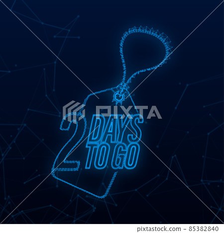2 Days to go. Countdown timer. Time icon. Count time sale. Vector stock illustration 2 Days to go. Countdown timer. Time icon. Count time sale. Vector stock illustration 85382840