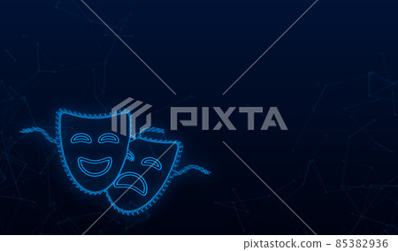 Comedy and tragedy theatrical masks. Vector stock illustration 85382936