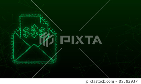 Invoice icon , email message received with bill document, flat style open envelope with invoice paper blank. Vector stock illustration 85382937