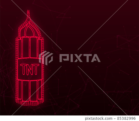 Red dynamite pack with electric time bomb, TNT. Vector illustration Red dynamite pack with electric time bomb, TNT. Vector illustration 85382996