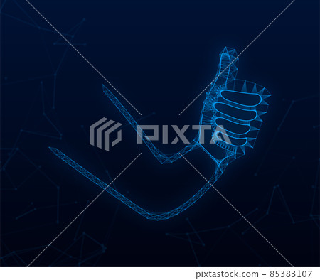 Like, Recommend, feedback. Plexus icon. Social network post. Social media like. Vector stock illustration 85383107