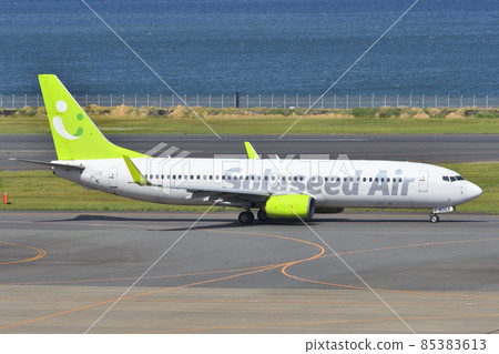 Solaseed Air passenger plane departing from Haneda Airport 85383613