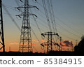 Sunset, tower, power line 85384915