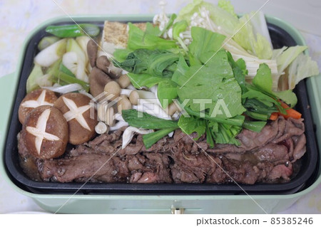 Sukiyaki on a hot plate Sukiyaki on a hot plate 85385246