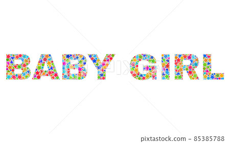Bright BABY GIRL Mosaic Text from Stars 85385788