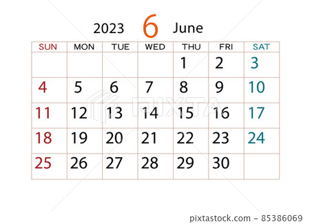 2023 calendar June - Stock Illustration [85386069] - PIXTA