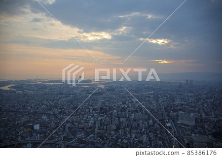 View of Osaka from the upper floors of Abeno Harukas 85386176
