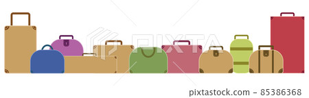 Travel bag set of various colors and shapes, horizontally long 85386368