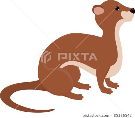 Cute cartoon otter, funny waterfowl animal 85386542