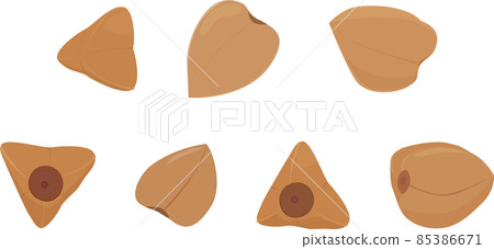 Buckwheat groats grain set isolated on white Buckwheat groats grain set isolated on white 85386671