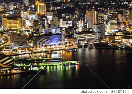 Nagasaki Three major night views of the world from Inasayama Nagasaki Port Ferry Terminal and Dejima Wharf Nagasaki City, Nagasaki Prefecture 85387134