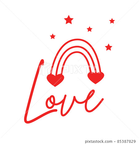 Love and rainbow lettering for tee, t-shirt, poster, card, banner valentine day and wedding. Love and rainbow lettering for tee, t-shirt, poster, card, banner valentine day and wedding. 85387829