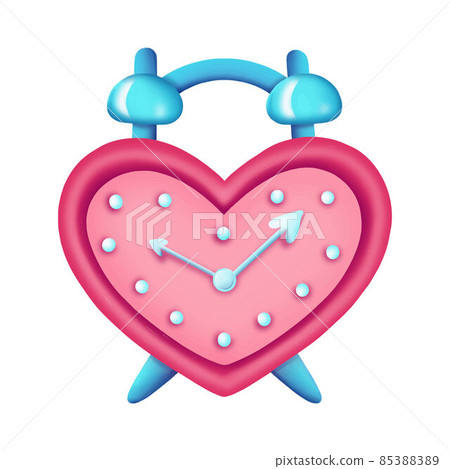 Heart shaped alarm clock.Design for Valentines Day. vector illustration Heart shaped alarm clock.Design for Valentines Day. vector illustration 85388389