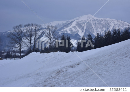 Winter snow scene in Hokkaido, Japan 85388411