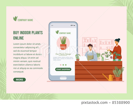 Landing page template of online shopping for small business. Vector Illustration Landing page template of online shopping for small business. Vector Illustration 85388900