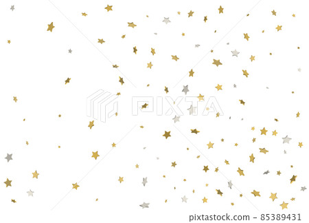 Christmas wrappers with gold and silver 3d confetti. Vector. 85389431