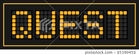 Orange color led in word quest on black background 85390458