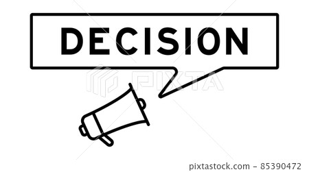 Megaphone icon with speech bubble in word decision on white background Megaphone icon with speech bubble in word decision on white background 85390472