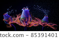 Alien Rainbow Flowers Close View 3D Render 85391401
