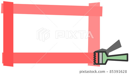 Illustration of painting a frame with a brush - Stock Illustration ...