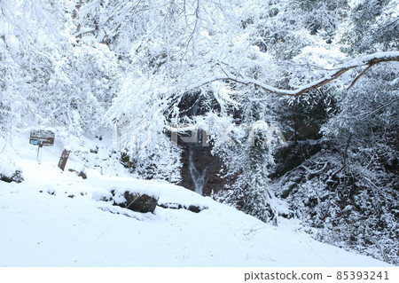 Waterfall without sound of snow Waterfall without sound of snow 85393241