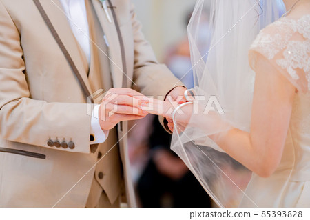 Chapel bride and groom ring exchange Chapel bride and groom ring exchange 85393828