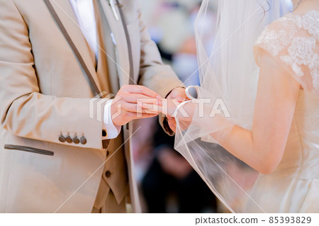 Chapel bride and groom ring exchange Chapel bride and groom ring exchange 85393829