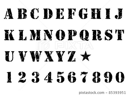 Stencil character set (English) font Stencil character set (English) font 85393951