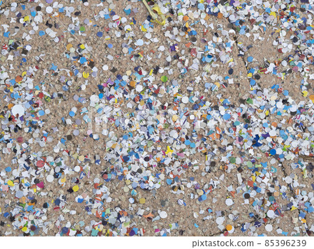colorful paper confetti confetti  on floor during the carnival period 85396239