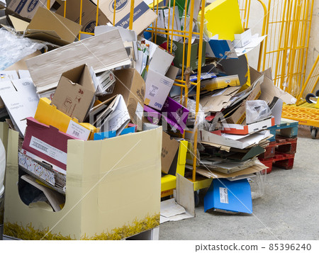 cardboard and paper packaging ready for recycling cardboard and paper packaging ready for recycling 85396240