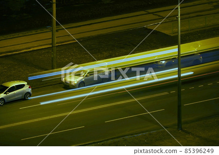 night traffic lights blurred motion night traffic lights blurred motion 85396249