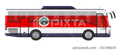 Bus travel in Costa Rica, Costa Rican bus tours, concept. 3D rendering Bus travel in Costa Rica, Costa Rican bus tours, concept. 3D rendering 85396654