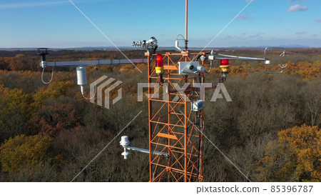 Eddy covariance station science, sunshine pyranometer, measurement incoming diffuse solar radiation, consist sonic anemometer scientific tower research gas analyzer wind relevant gas fluctuations Eddy covariance station science, sunshine pyranometer, measurement incoming diffuse solar radiation, consist sonic anemometer scientific tower research gas analyzer wind relevant gas fluctuations 85396787