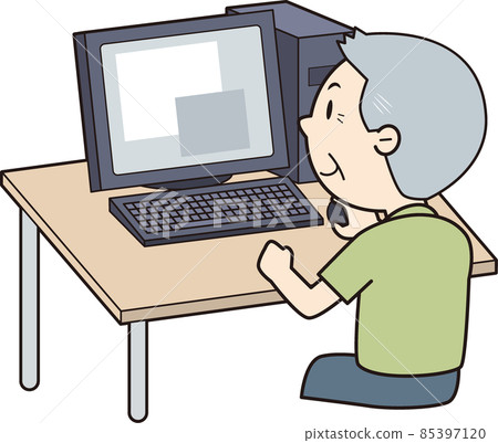 Senior man and computer 85397120