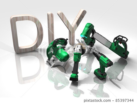 DIY tool carpenter tool remodeling repair renovation do-it-yourself (3DCG image) 85397344