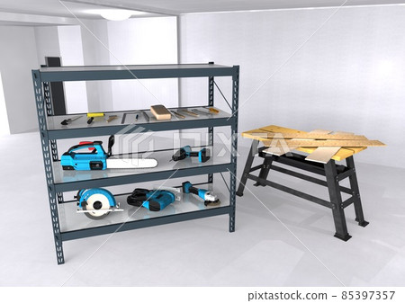 DIY tool carpenter tool remodeling repair renovation do-it-yourself workshop (3DCG image) 85397357