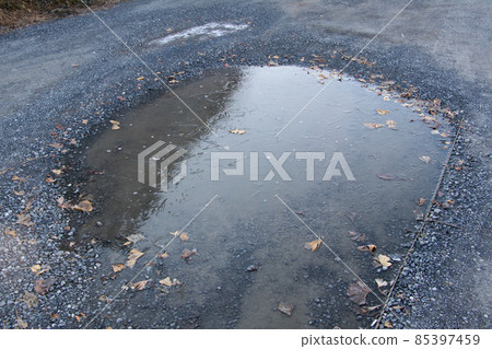 Frozen puddle (thin ice) Frozen puddle (thin ice) 85397459