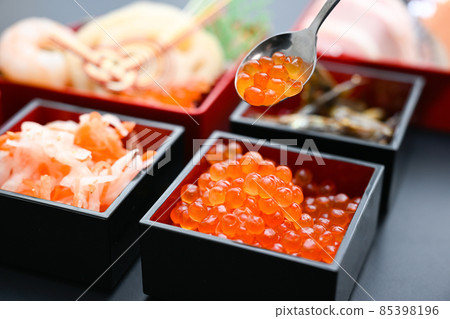 看起來很好吃的鮭魚子照片 2 即使在新年期間也可以使用 85398196