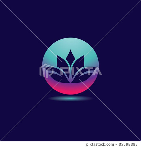 Gradient flower logo template vector icon Gradient flower logo template vector icon 85398885