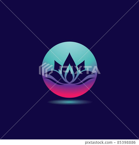 Gradient flower logo template vector icon 85398886