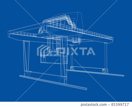 Rail-mounted gantry container crane outline Rail-mounted gantry container crane outline 85399717