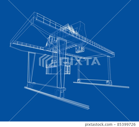 Rail-mounted gantry container crane outline Rail-mounted gantry container crane outline 85399726