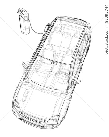 Electric Vehicle Charging Station Sketch Electric Vehicle Charging Station Sketch 85399744