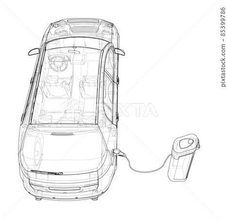 Electric Vehicle Charging Station Sketch Electric Vehicle Charging Station Sketch 85399786